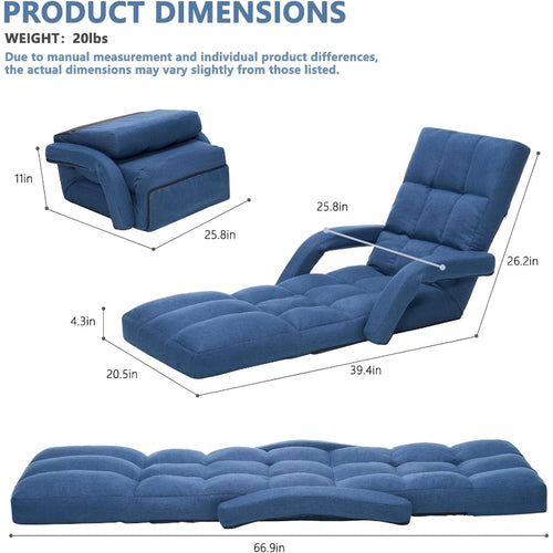 Adjustable Folding Floor Gaming Chair with Footrest