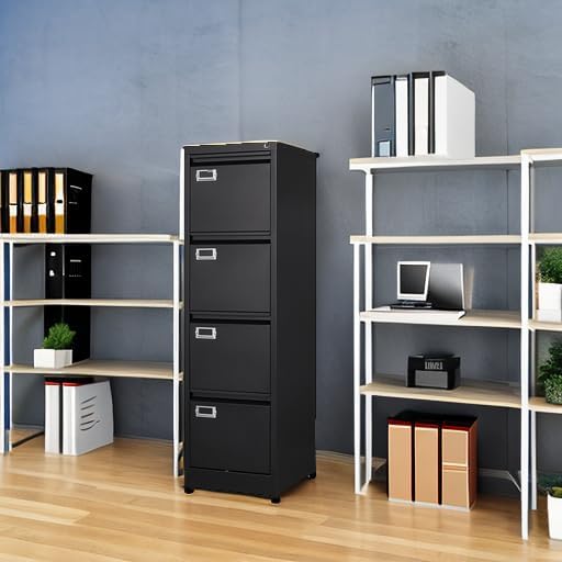 Lockable Metal 4‑Drawer Vertical File Cabinet