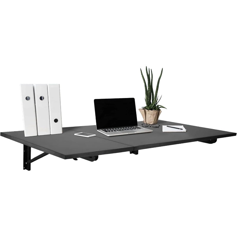 Black Wall‑Mounted Drop‑Down Folding Table
