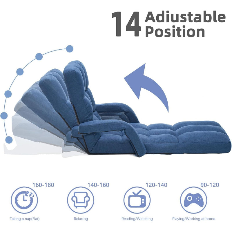 Adjustable Folding Floor Gaming Chair with Footrest