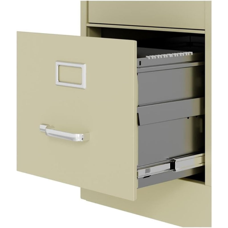 Beige Lockable Metal 4‑Drawer Vertical File Cabinet