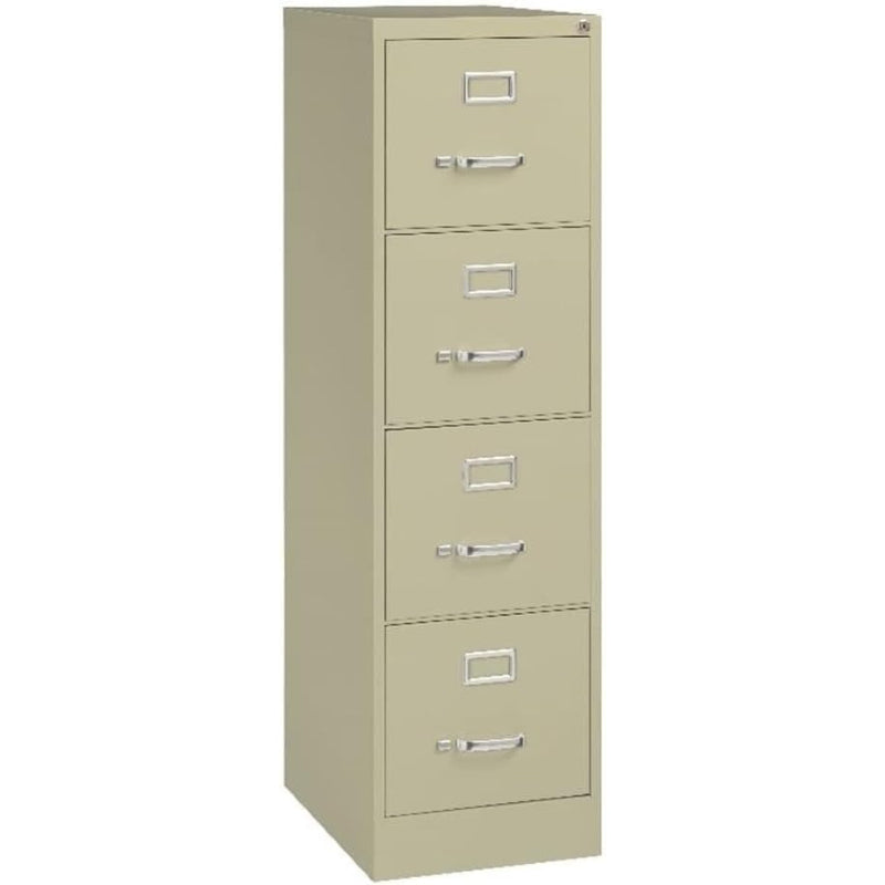 Beige Lockable Metal 4‑Drawer Vertical File Cabinet