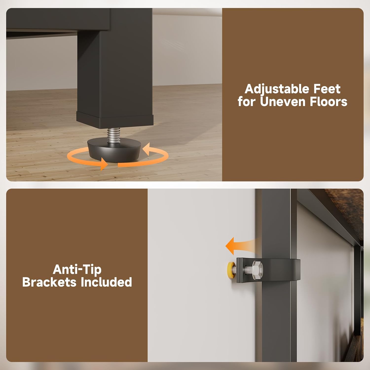 Convertible L‑Shaped 5‑Tier Corner Bookshelf with Grow Light