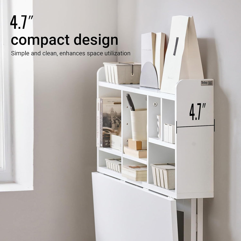 White Wall‑Mounted Fold‑Down Floating Desk