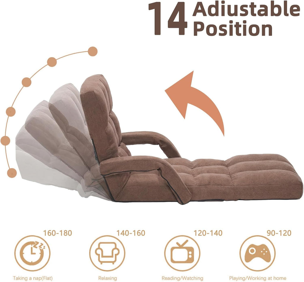 Brown Adjustable Folding Floor Gaming Chair