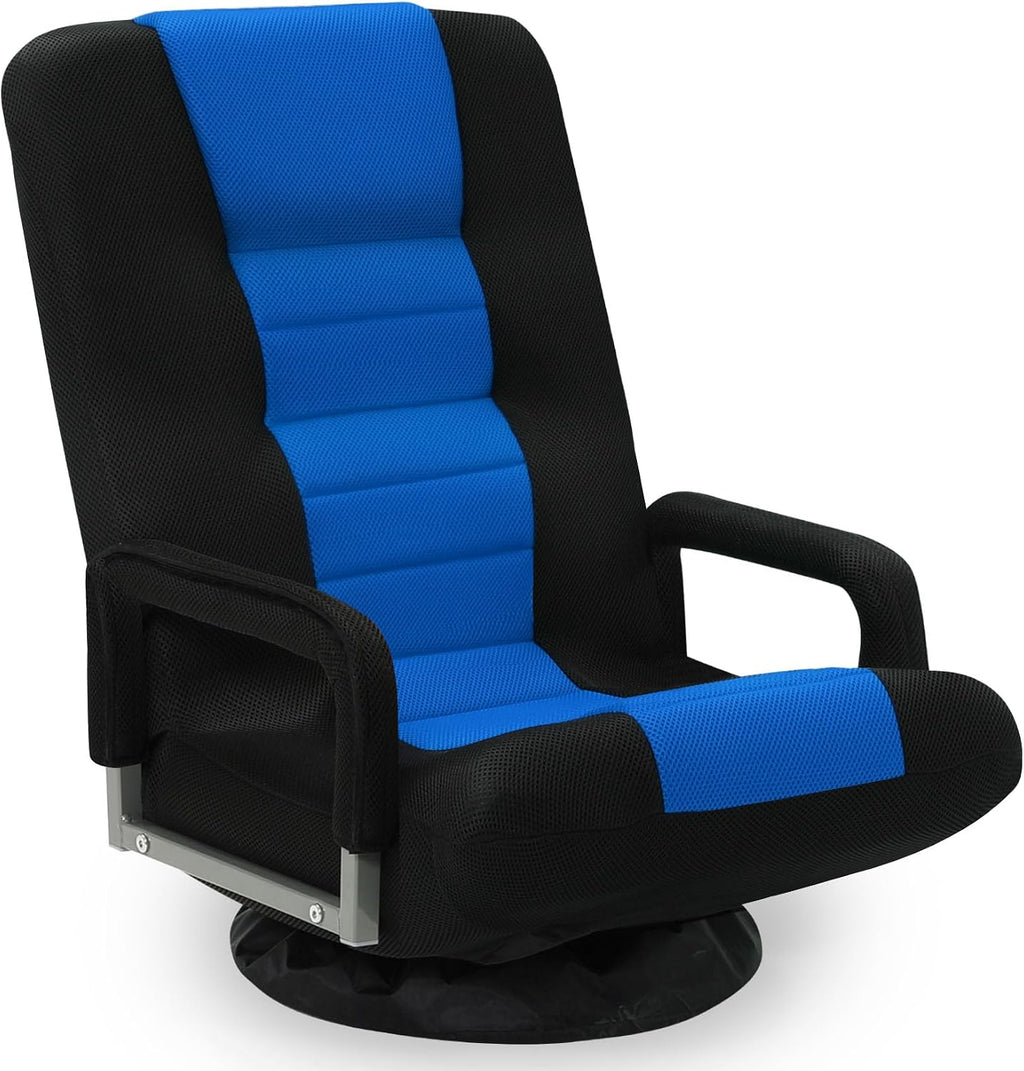 Blue Swivel Folding Floor Gaming Chair