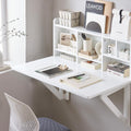 White Wall‑Mounted Fold‑Down Floating Desk