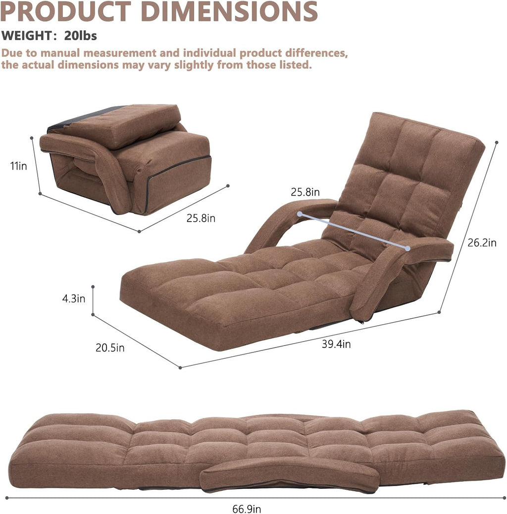 Brown Adjustable Folding Floor Gaming Chair