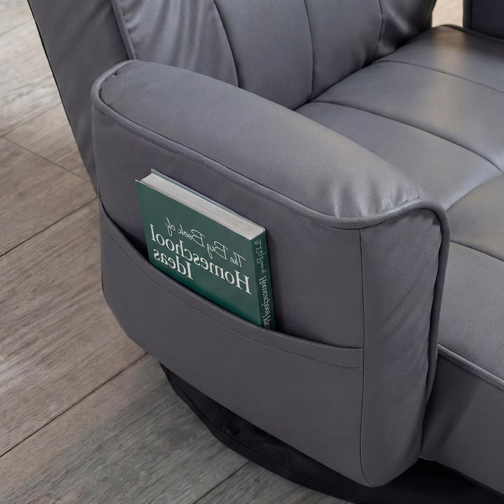 Grey Swivel Adjustable Folding Floor Chair