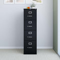Black Lockable 4‑Drawer Vertical File Cabinet