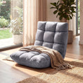 Silver‑Grey Adjustable Folding Floor Gaming Chair