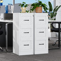 White Lockable Narrow Metal 4‑Drawer File Cabinet