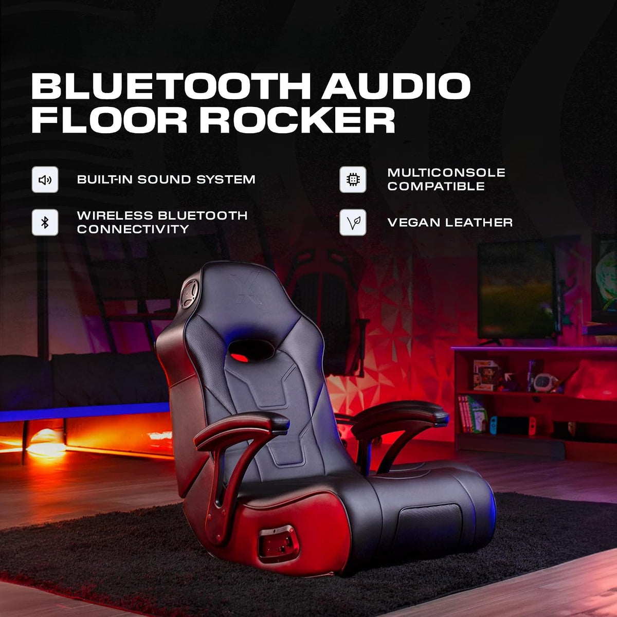 Foldable Audio Gaming Floor Rocker Chair