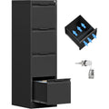 Black Lockable Metal 4‑Drawer Vertical File Cabinet