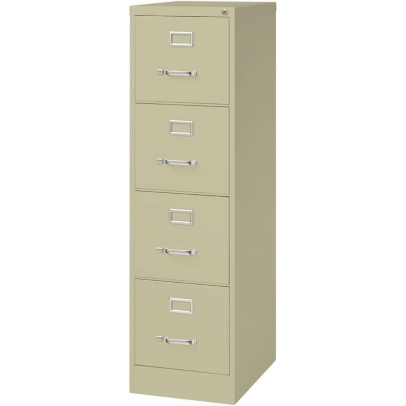 Beige Lockable Metal 4‑Drawer Vertical File Cabinet